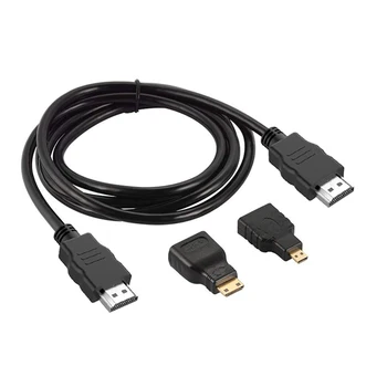 HDMI į HDMI Kabelis, 3-in-1 HDMI Kabelis Suderinamas su Roku TV/PS5/HDTV/ 