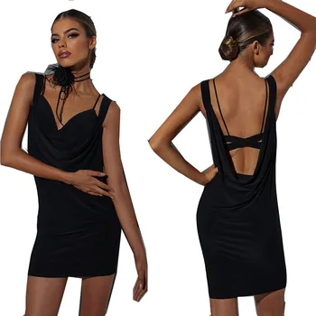 lotynų suknelė juoda seksualus lotynų konkurencijos suknelė Salsa Samba Rumba suknelė 2335