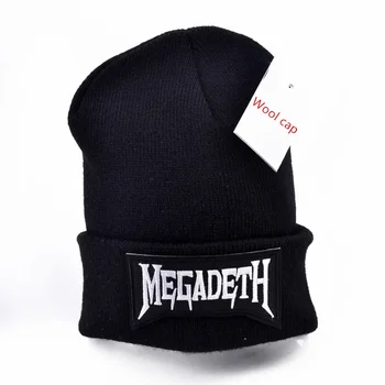 Megadeth žieminė kepurė Vilna, Mezgimo Mens Žiemą Kepurės Vyrams, Moterims, Šilta Kepuraitė skrybėlę Nėrimo skrybėlę medvilnės skrybėlę